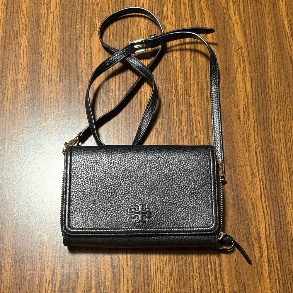 Tory Burch Black Textured Crossbody Bag
